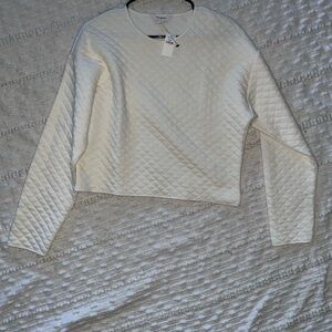Banana Republic Quilted Cream Sweatshirt